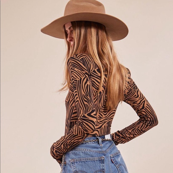 The Andamane Animal Print Tan Bodysuit - Picture 3 of 11